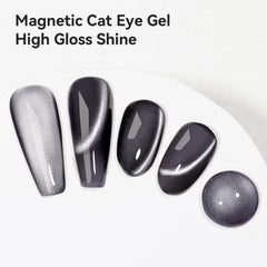 Bevimee glitter cat eye gel on nails adds holographic shimmer