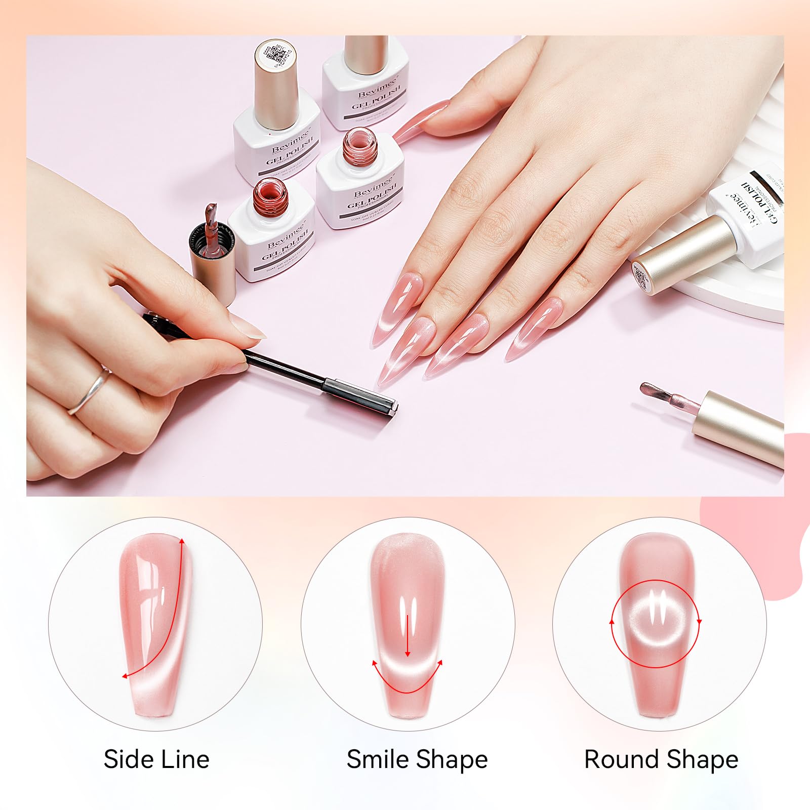 Bevimee cat eye gel polish magnet kit includes durable bottles and magnet