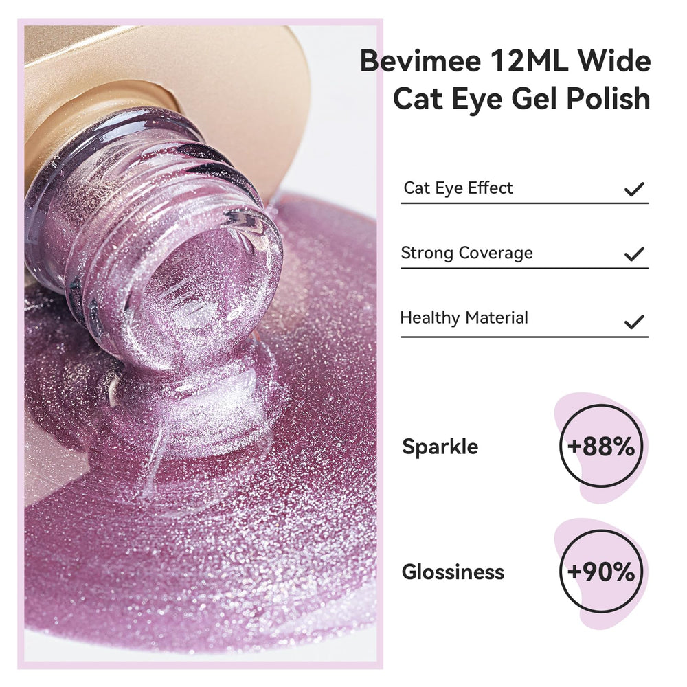 Bevimee Cat Eye Gel Polish Magnet Stick demonstrates at-home cat eye design with easy shape control.