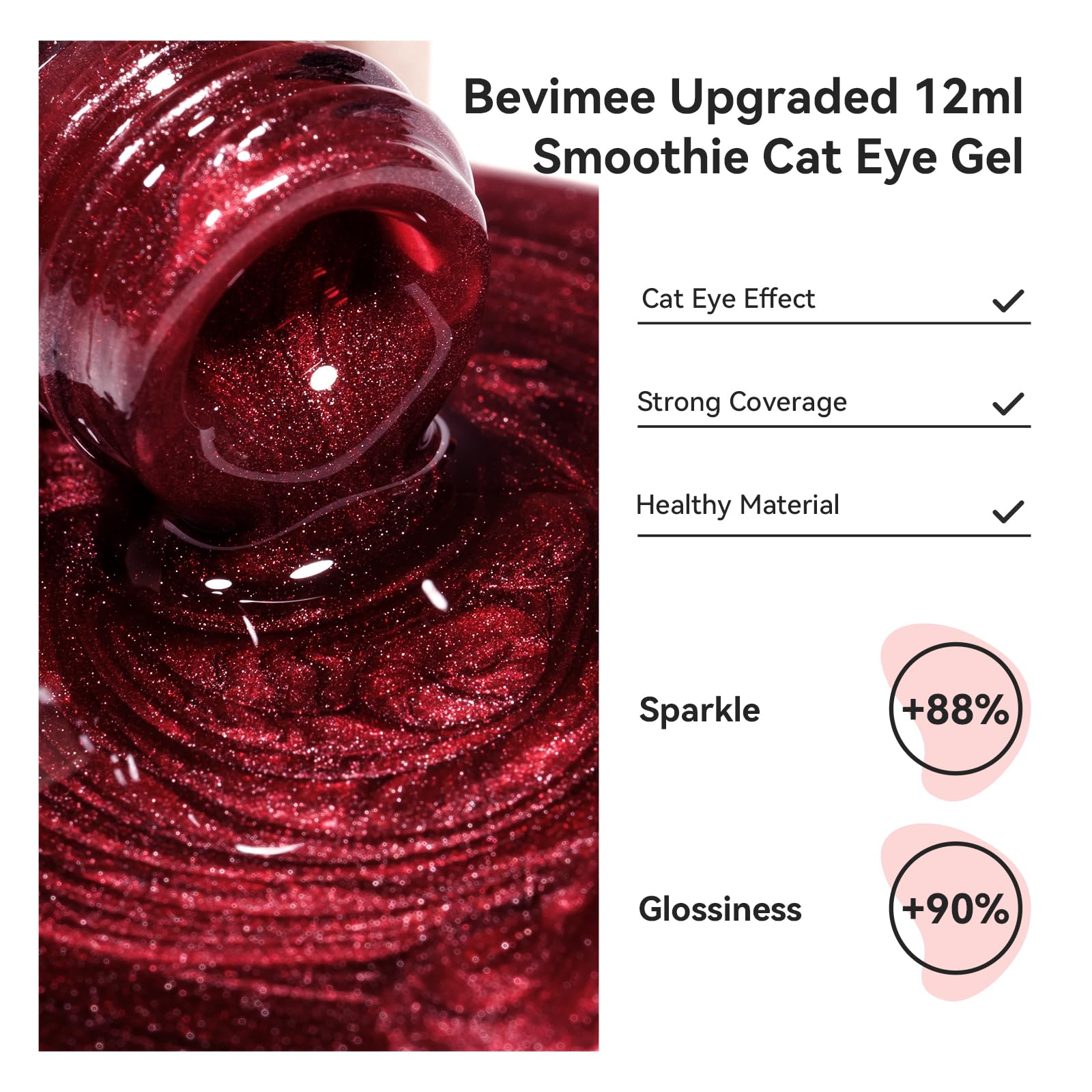 Bevimee magnetic stick enables varied cat-eye effects on glossy finish