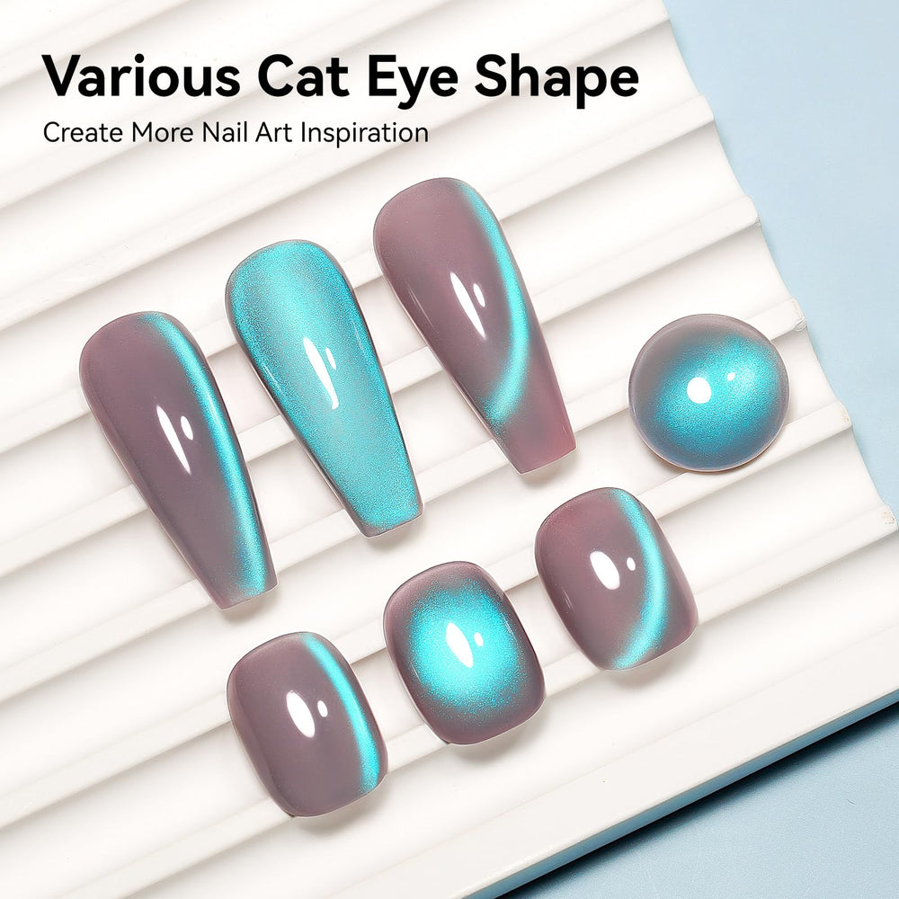 Bevimee Cat Eye Gel Polish magnetic stick enables multiple dramatic cat-eye effects at home.