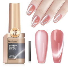 Bevimee Cat Eye Nude Pink bottle shows magnetic shimmer for chic nails.