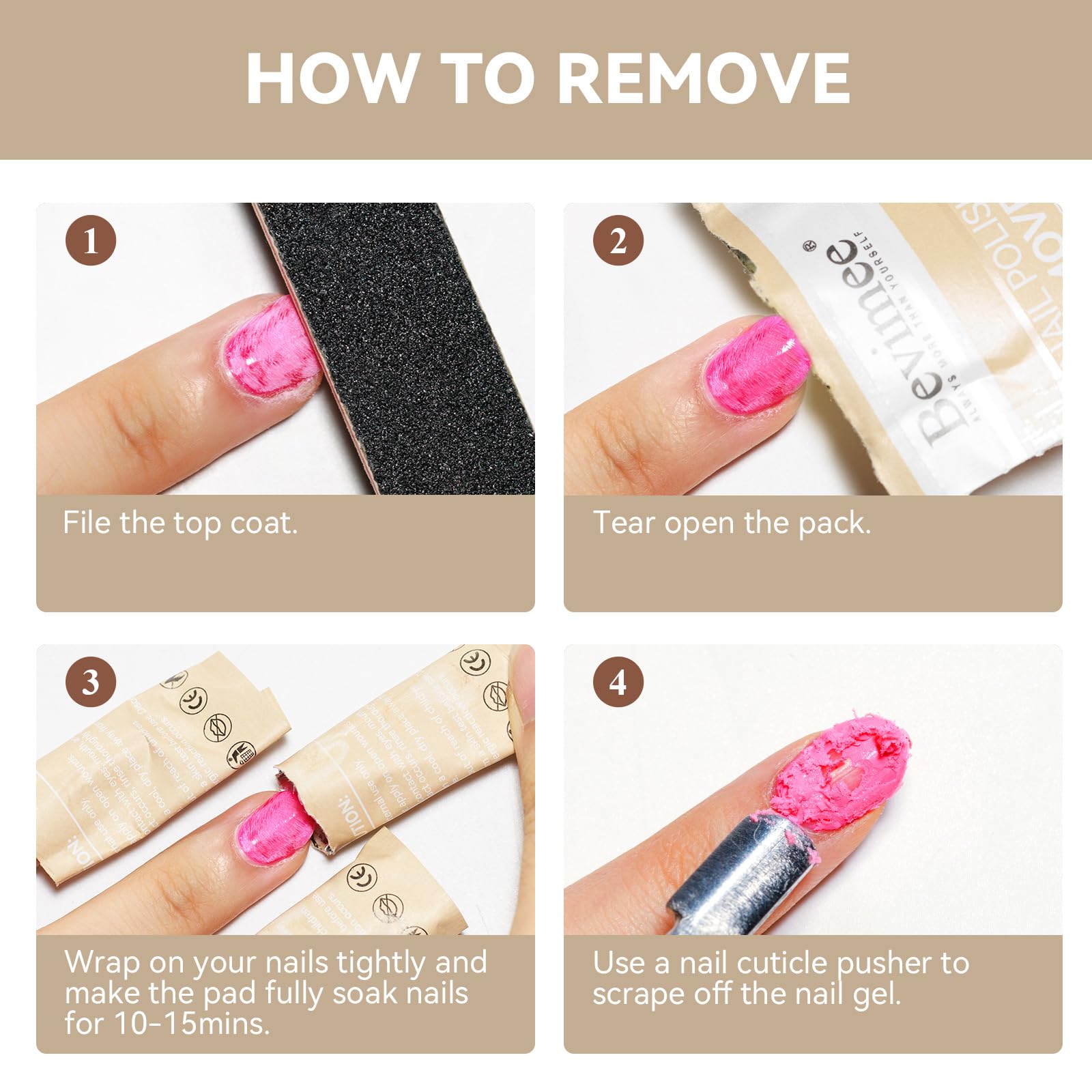 Bevimee compact nail remover set fits in a purse