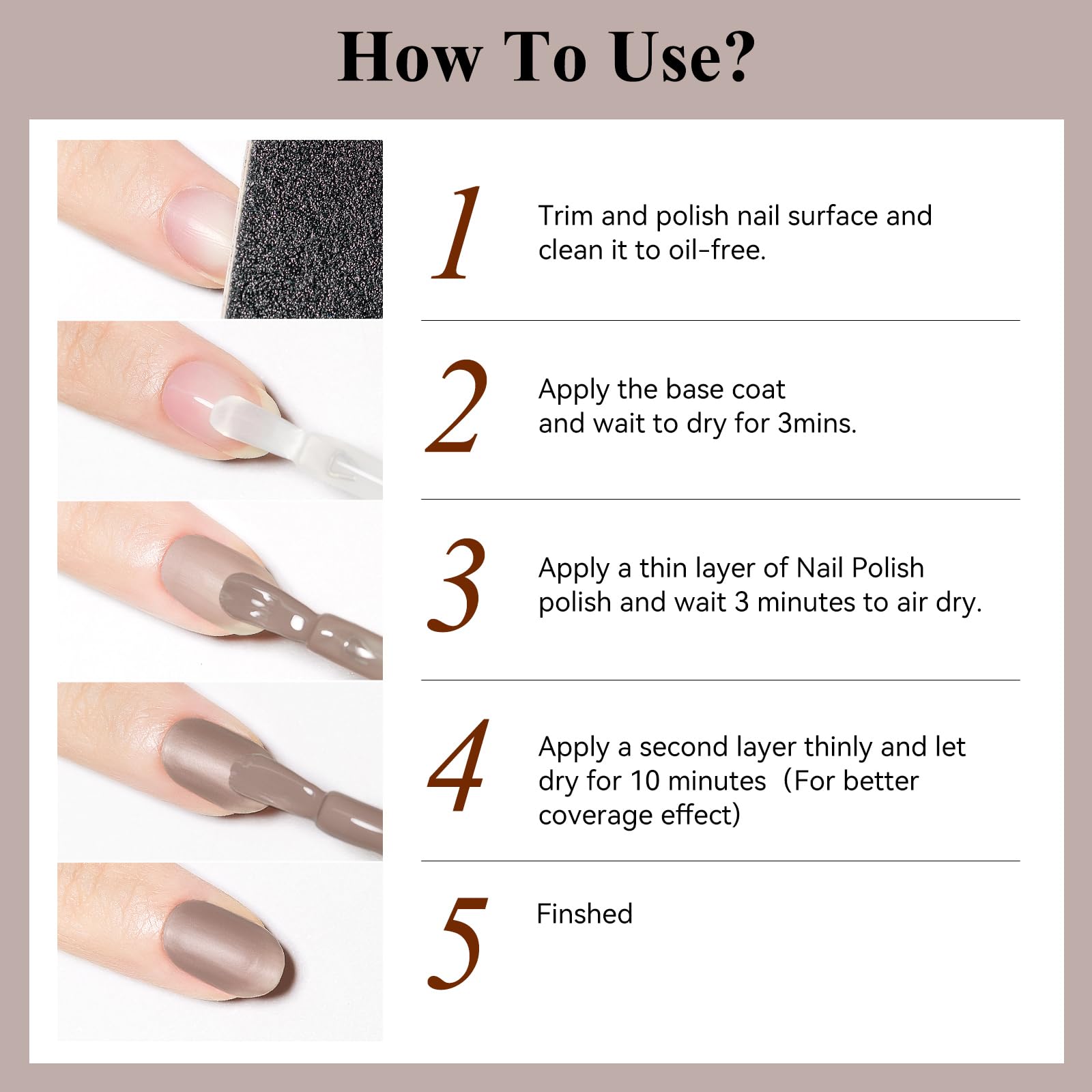 Bevimee fast-dry nail polish for quick salon-style manicures.