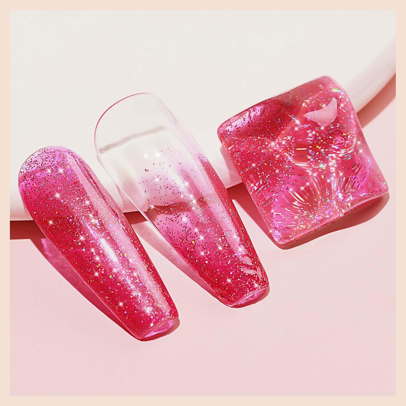 Bevimee Glitter Nail Polish on-nail shimmer with buildable layers.