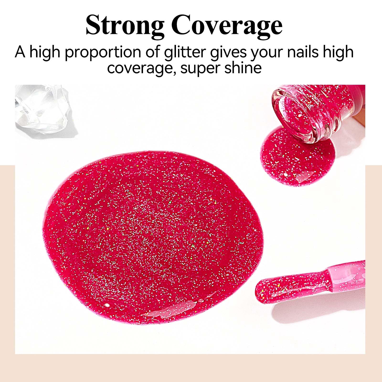 Bevimee Glitter Nail Polish packaging-front conveys brand ethos and cruelty-free form.