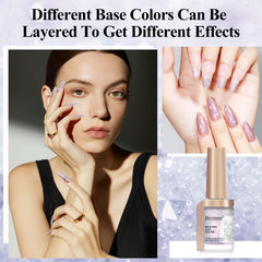 Bevimee glitter silver closeup-glitter highlights micro-glitters that catch light.