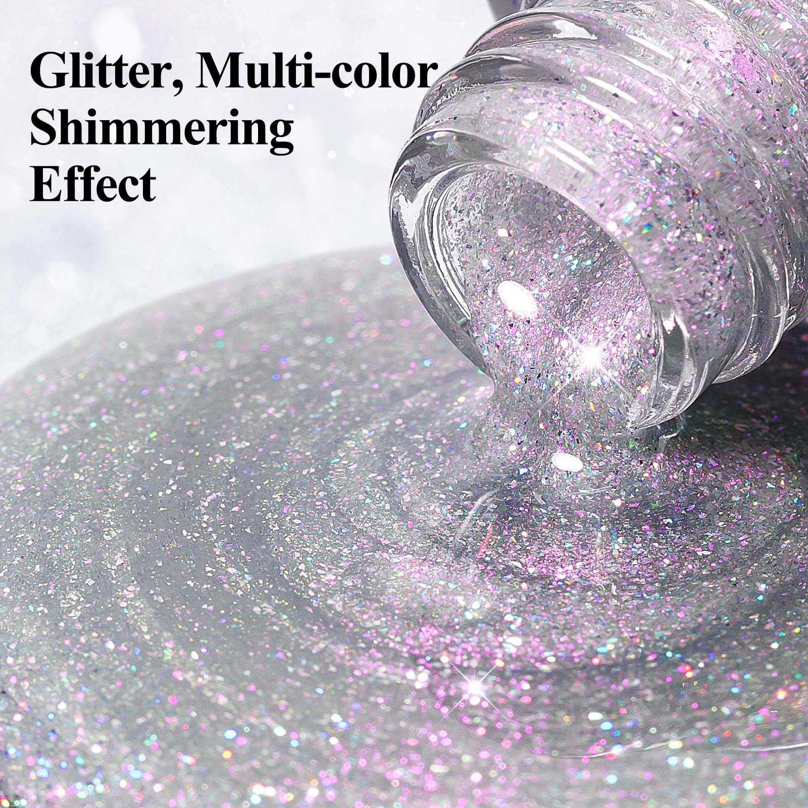 Bevimee glitter silver fast-dry-action captures minutes-to-dry ease.