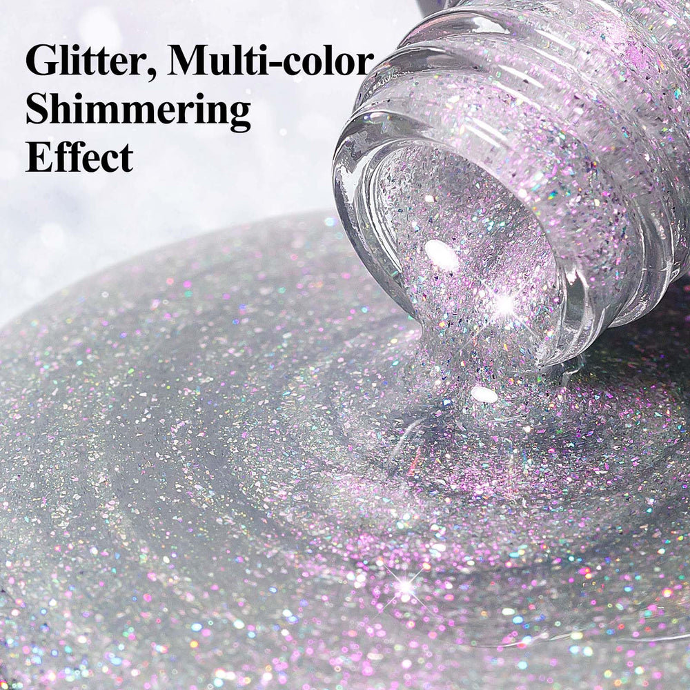 Bevimee glitter silver fast-dry-action captures minutes-to-dry ease.