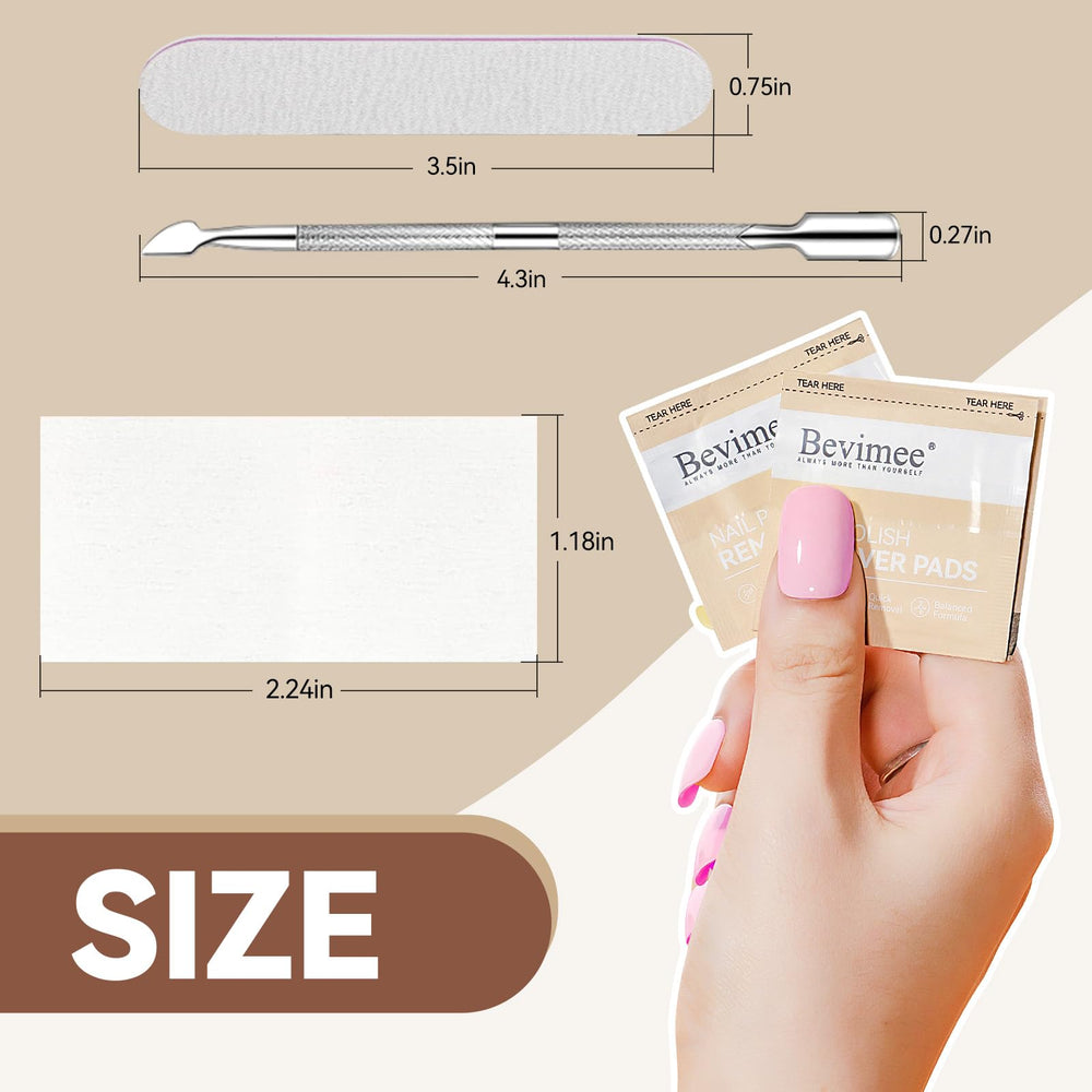 Bevimee individually wrapped remover pads for mess-free travel