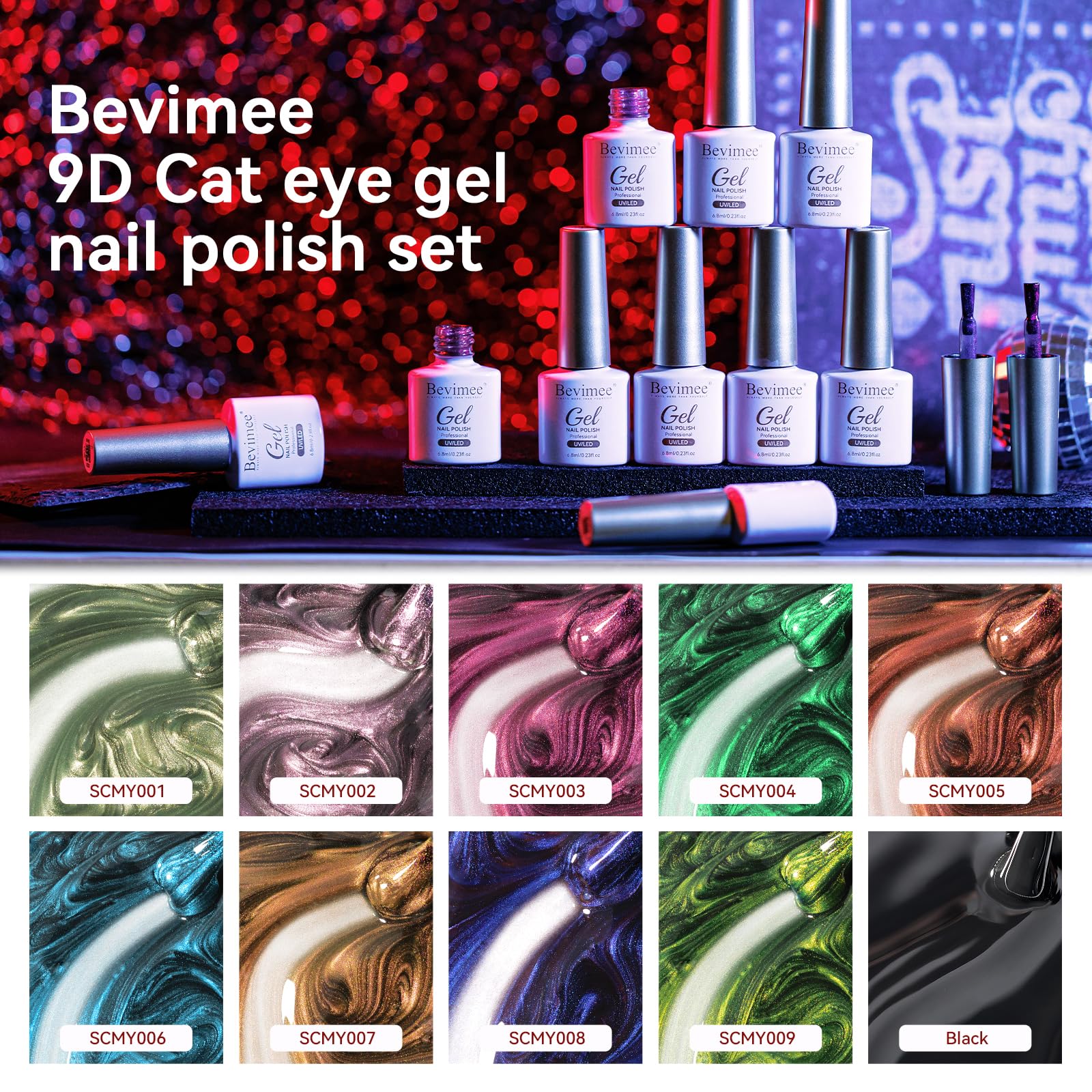 Bevimee magnetic nail polish wand for precise cat-eye patterns