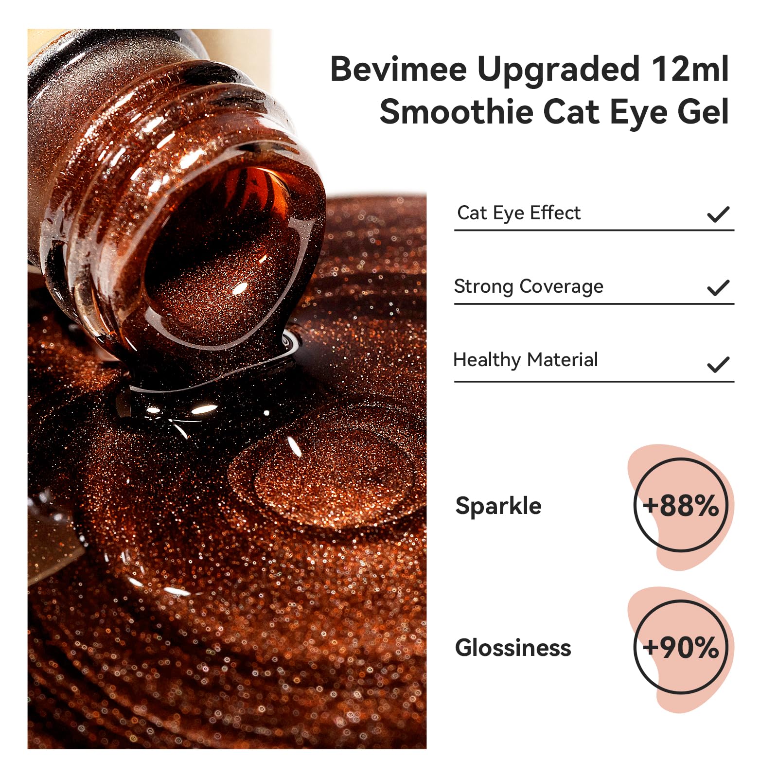 Bevimee magnetic stick enables smile, slash, or starry cat eye looks.