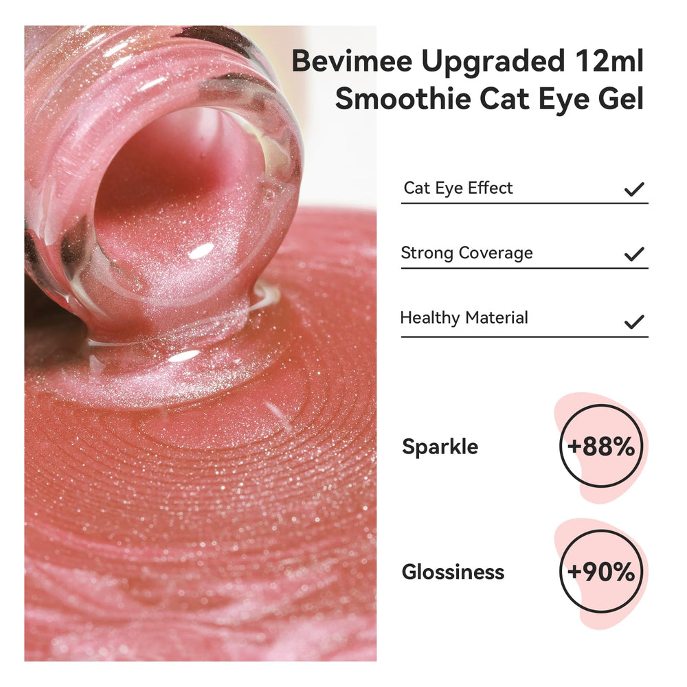 Bevimee Moonlight Cat Eye polish with glow and holographic accents.