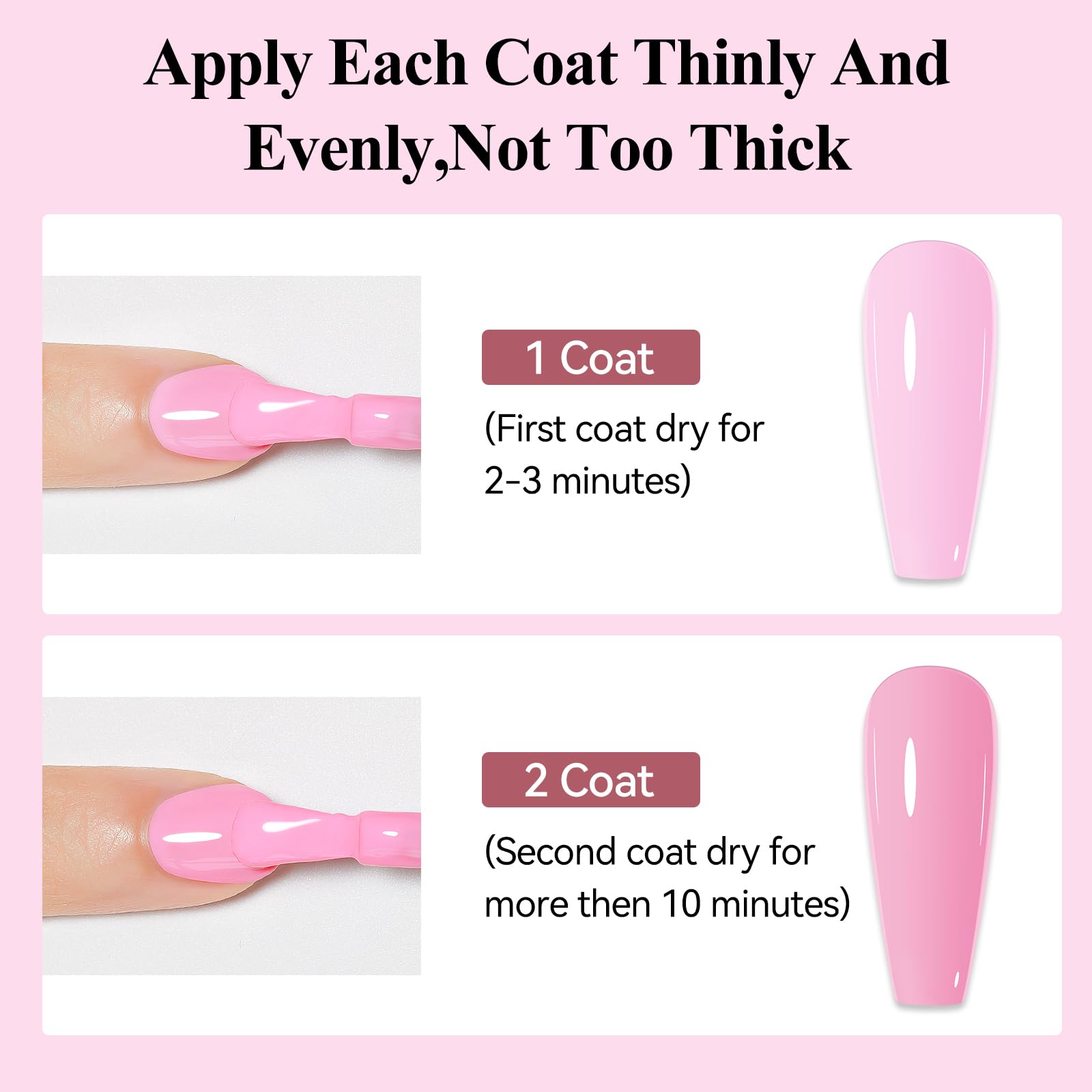 Bevimee light pink swatches; sheer Barbie pink for everyday nails.