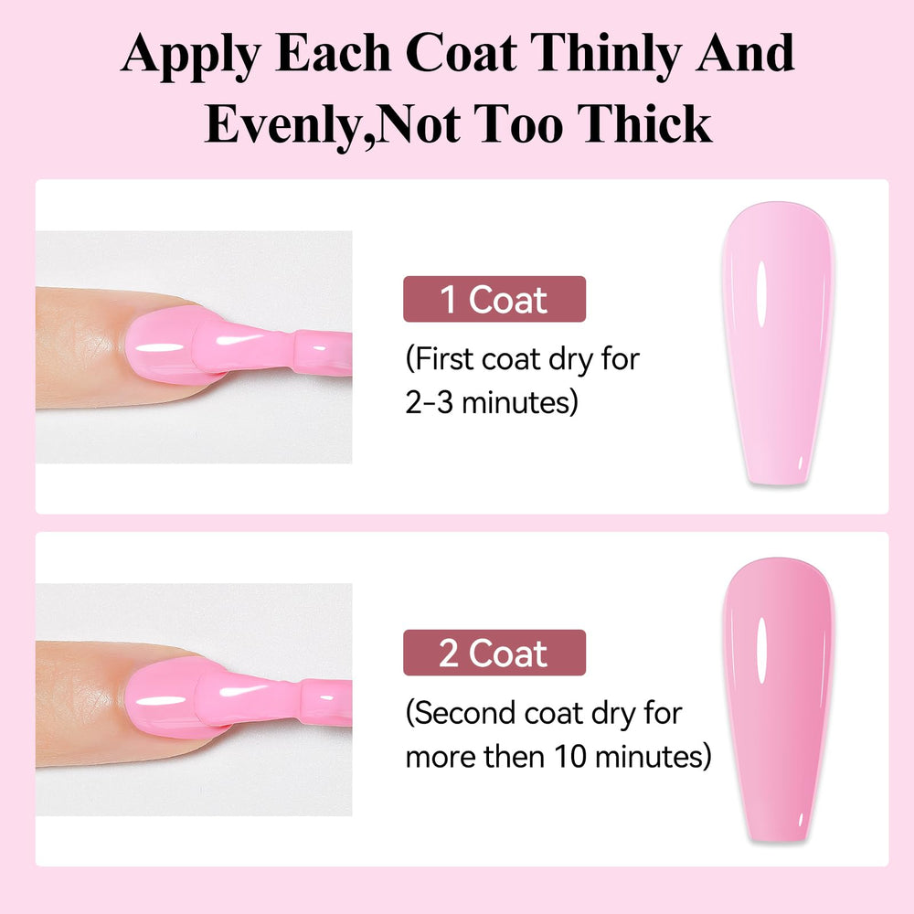 Bevimee light pink swatches; sheer Barbie pink for everyday nails.