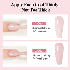 Bevimee nude pink polish brush applying smooth, even coverage.