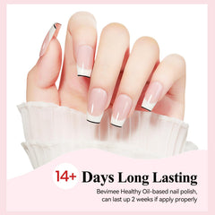 Bevimee nude pink polish in air-drying process.
