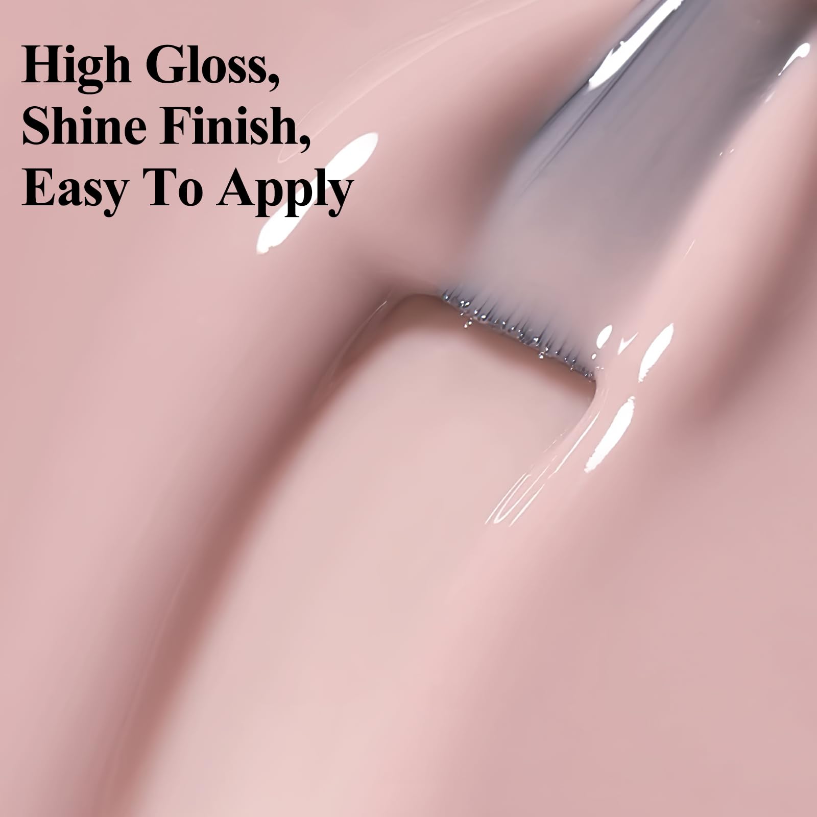 Bevimee Nude Polish on nail with glossy finish