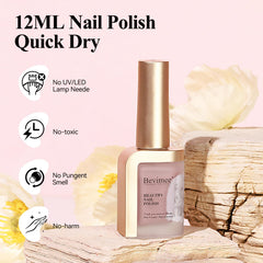 Bevimee Quick Dry formula shown with two coats for even tone