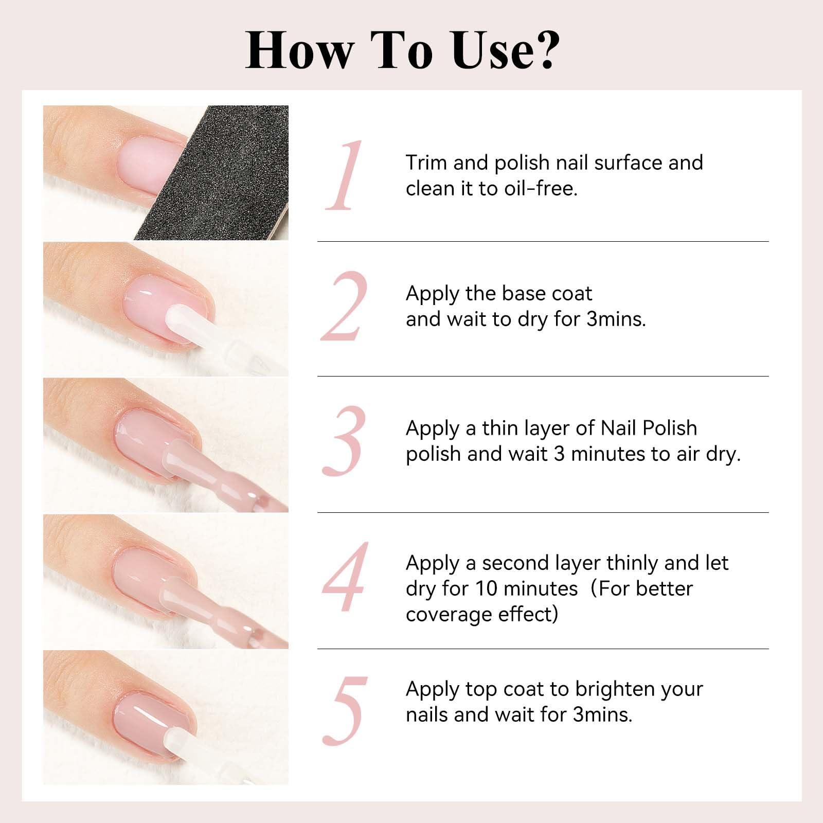 Bevimee nude nail polish manicure setup for quick salon-like results at home