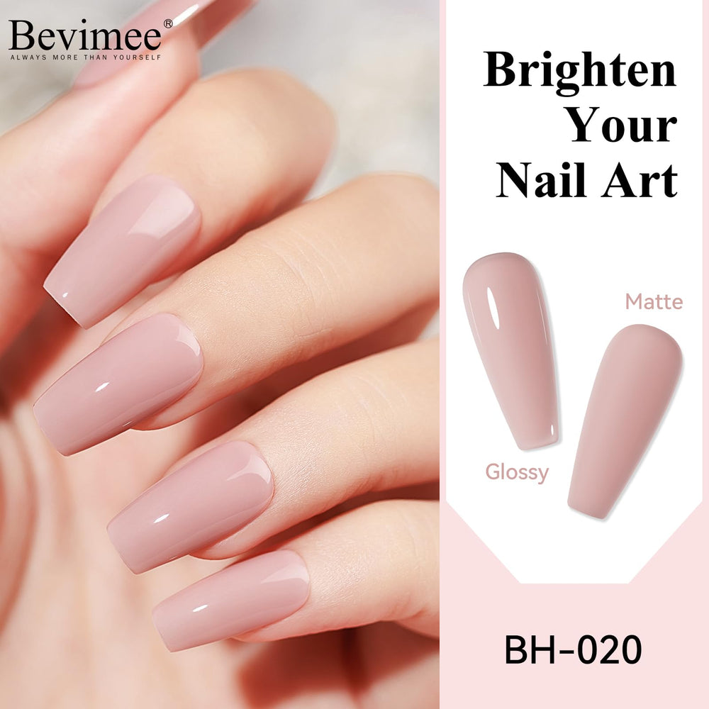 Bevimee nude shade swatch demonstrates even coverage and color depth