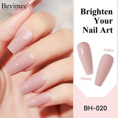 Bevimee nude shade swatch demonstrates even coverage and color depth