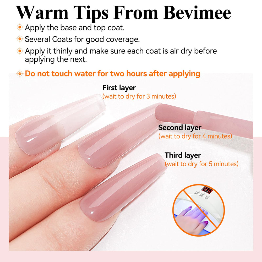 Bevimee Quick Dry Nail Polish application close-up shows smooth brush delivery