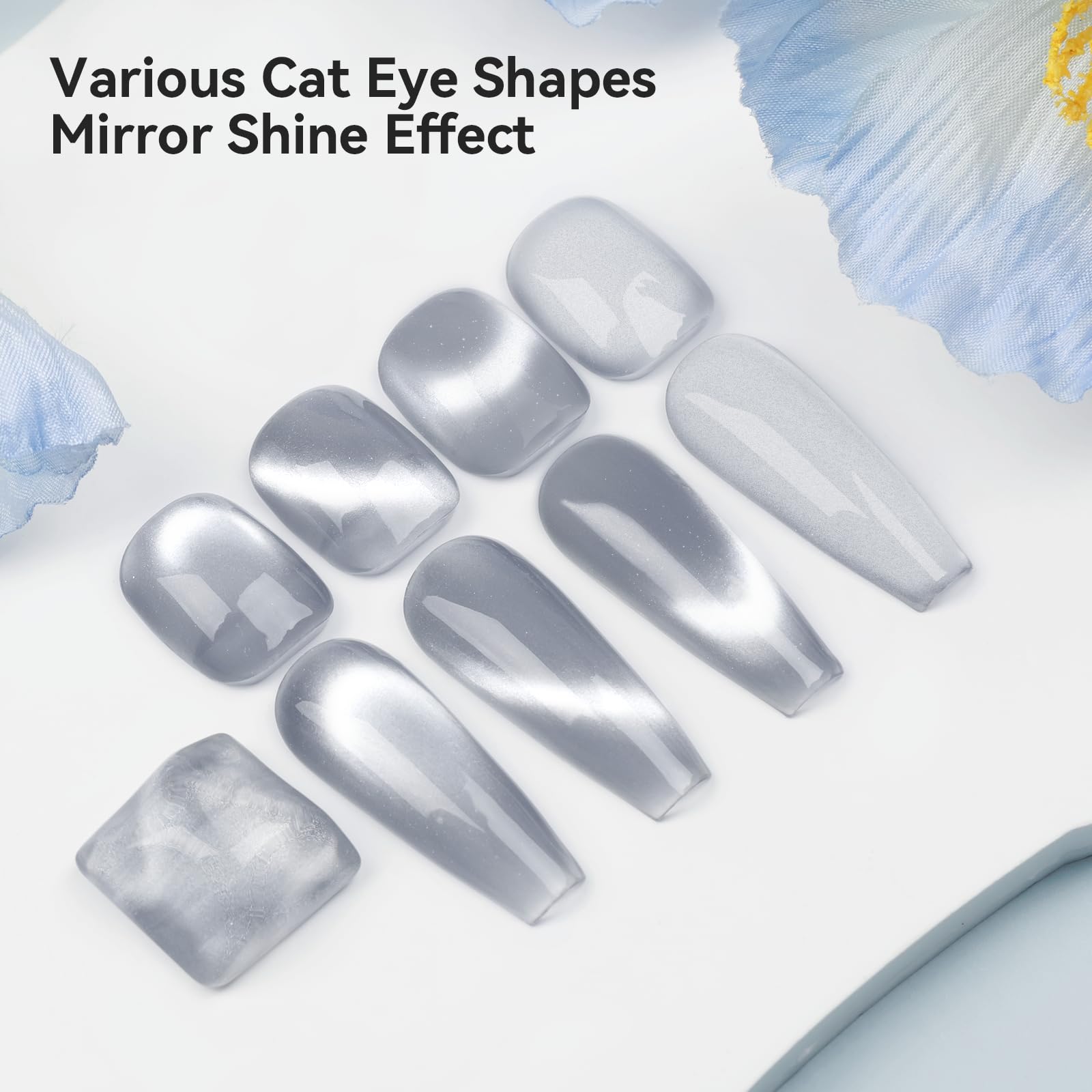 Bevimee silver glitter mirror finish adds dazzling, reflective shine.