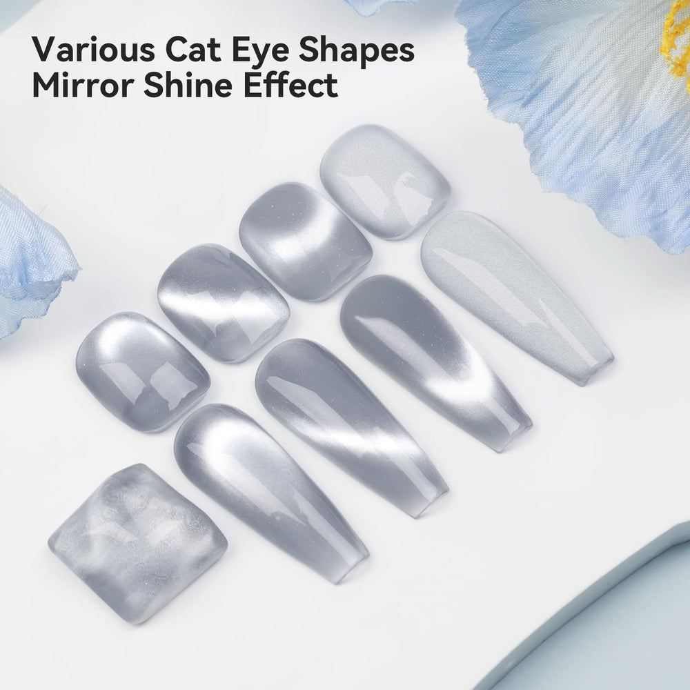 Bevimee silver glitter mirror finish adds dazzling, reflective shine.