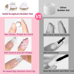 Bevimee solid builder gel white bottle 18g for crisp sculpted tips