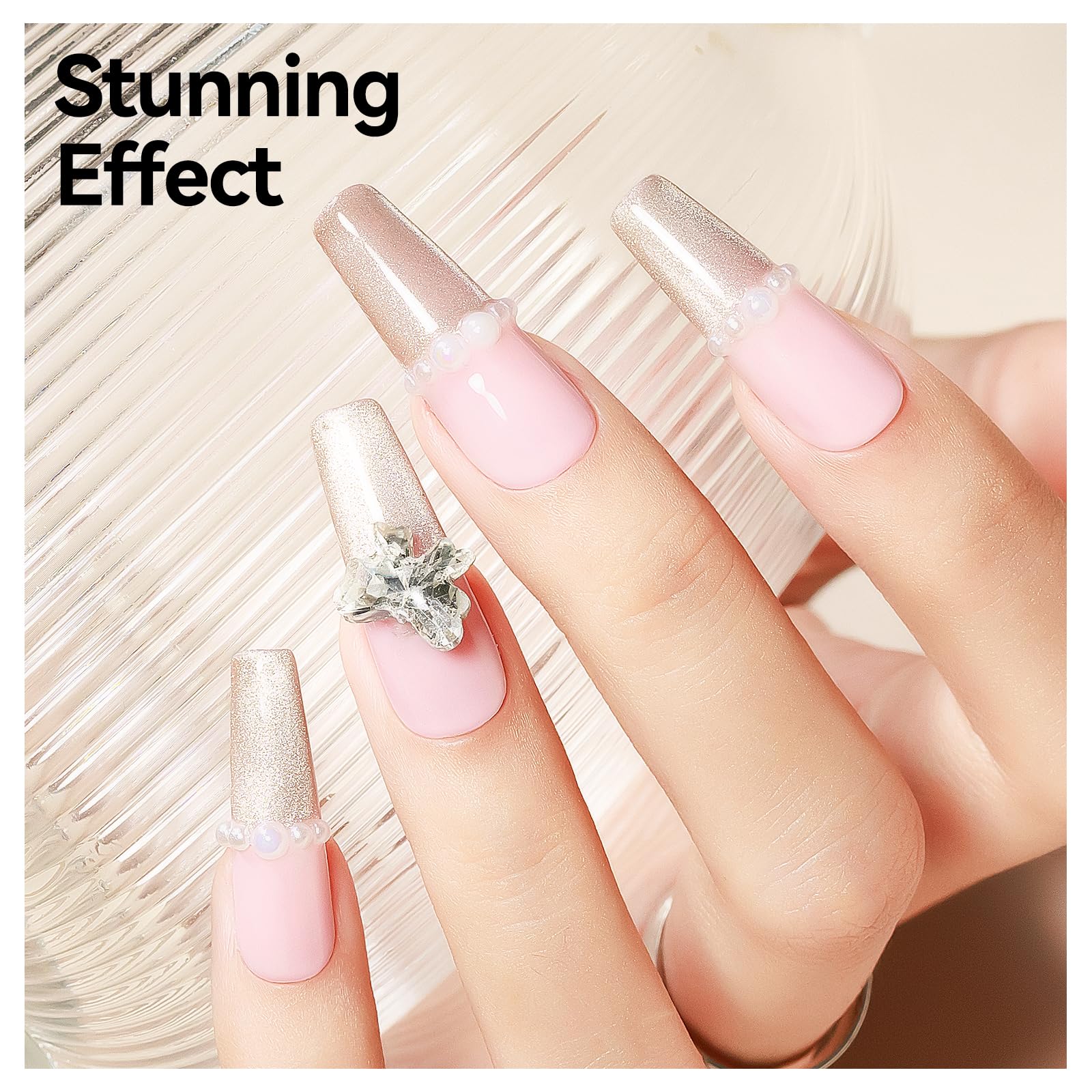 Bevimee UV/LED friendly gel polish works with your lamp for precise magnet effects