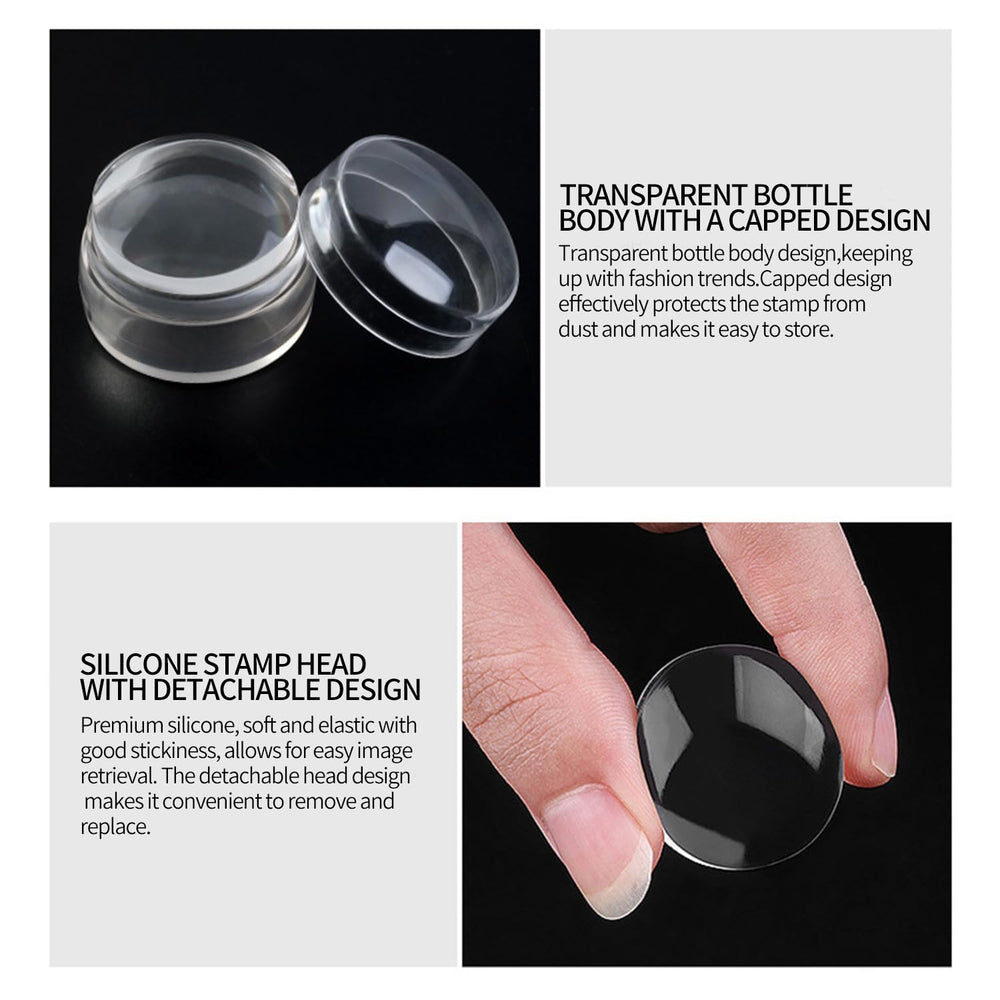 BEVINAS clear stamper design helps position patterns precisely for consistent results.
