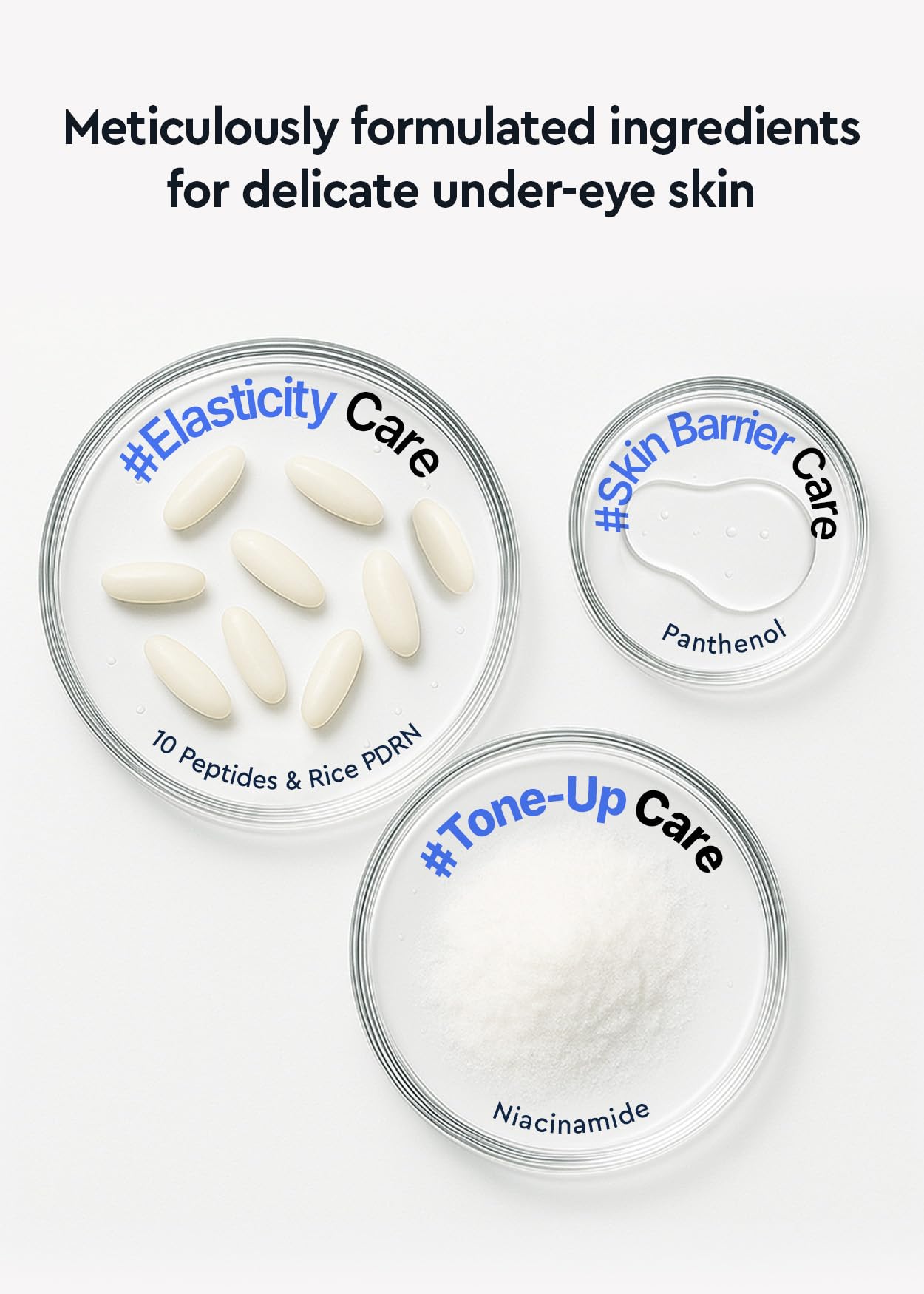BE+WANTS Bamboo water and vegan collagen hydrate and firm the eye area.