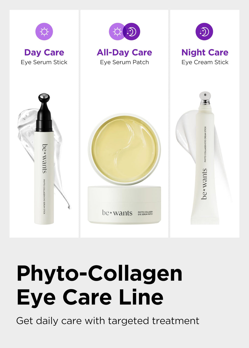 BE+WANTS cooling-tip applicator demonstrates hands-free, precise eye area treatment