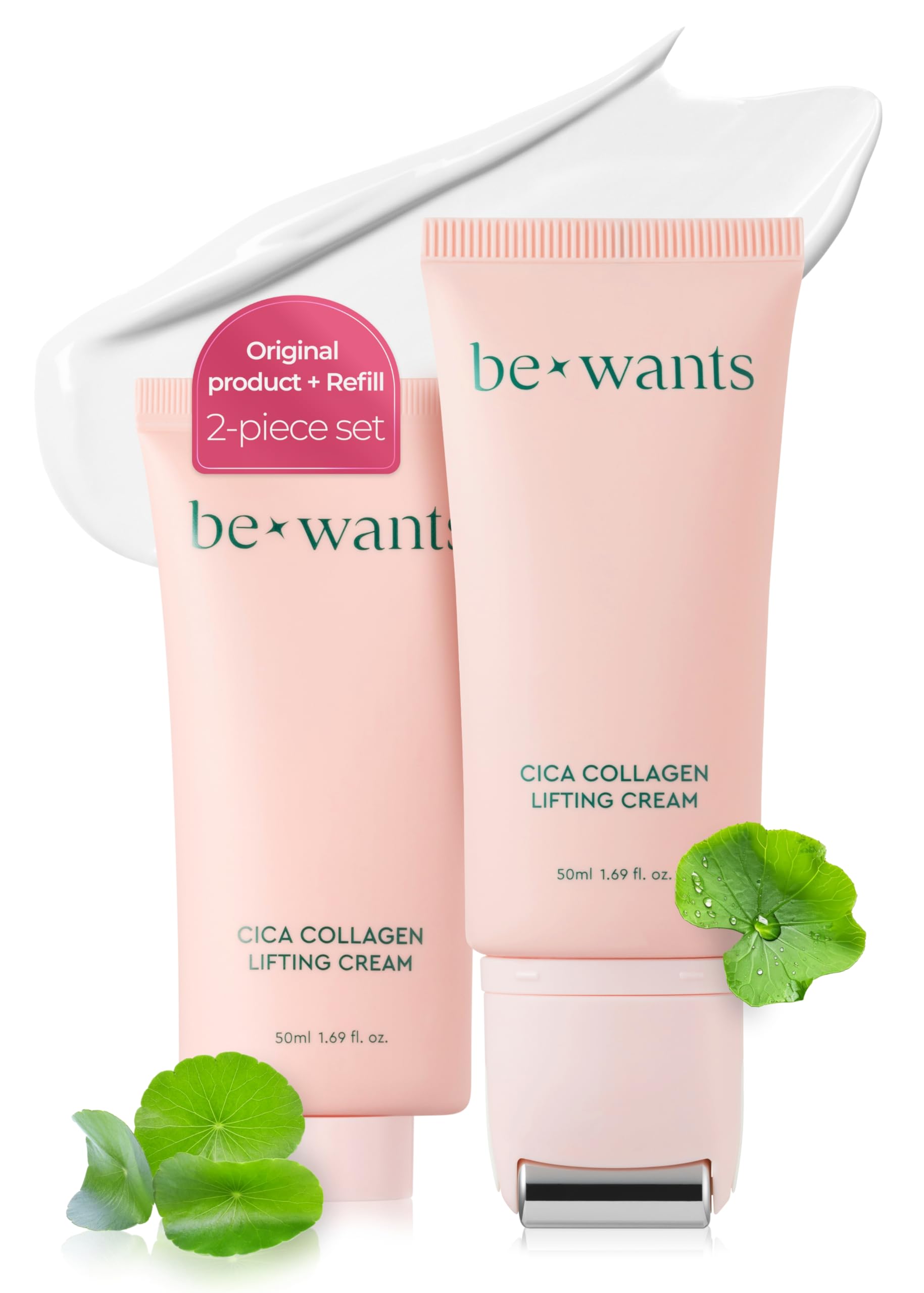 BEWANTS packaging with gua sha neck cream roller for easy daily use