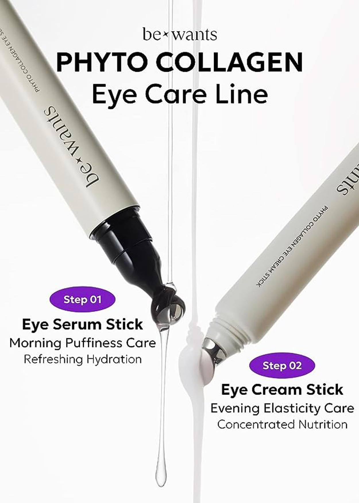 BE+WANTS under-eye cream with collagen extract provides hydrating care.