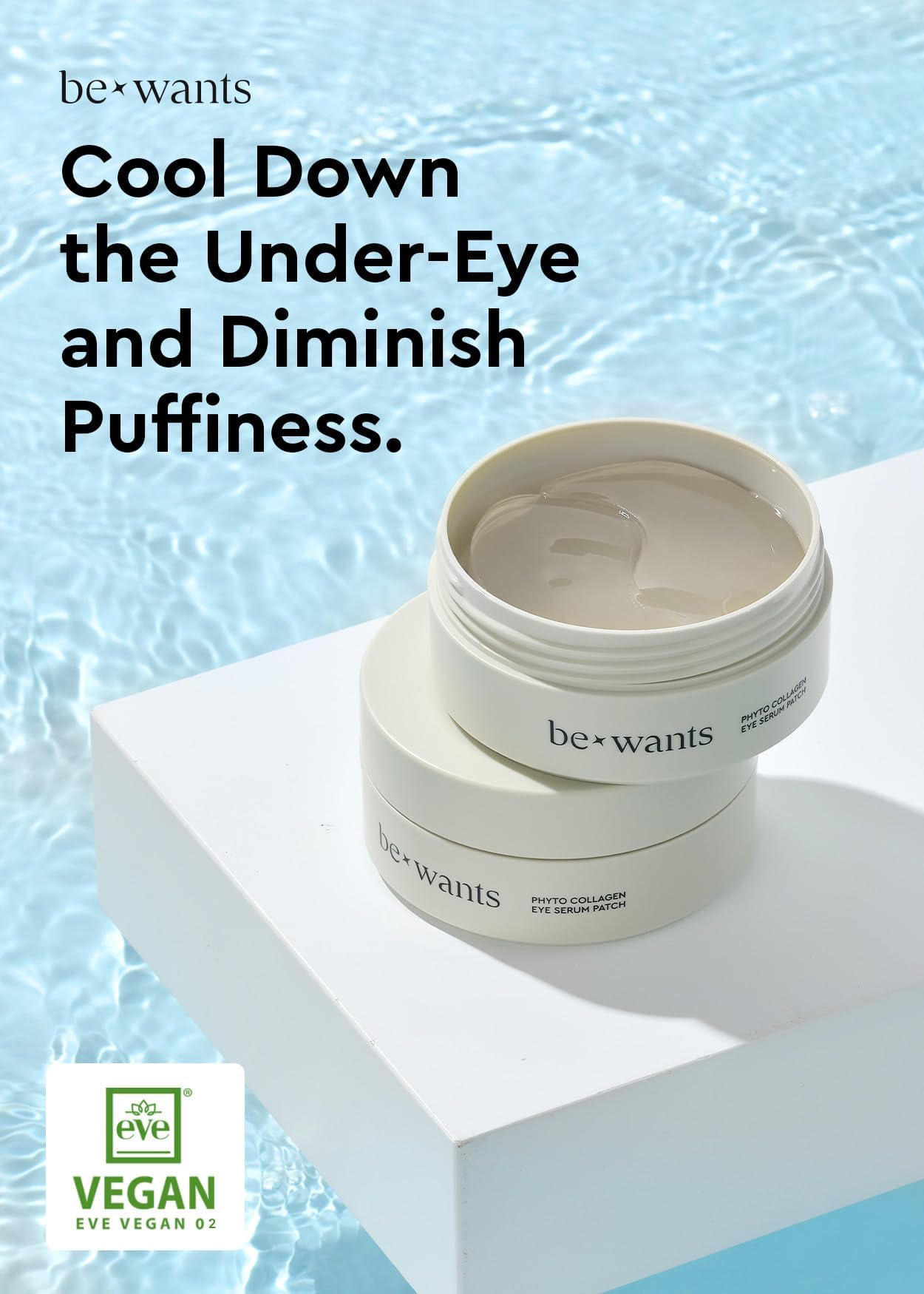 BE+WANTS bamboo water ingredient highlighted for hydration.