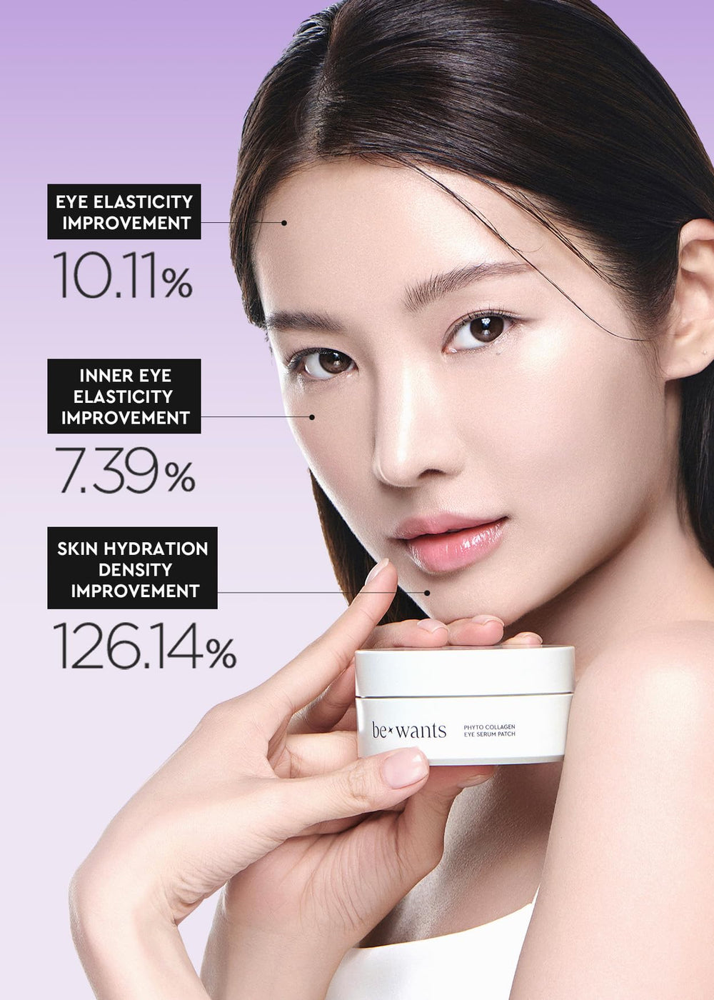 BE+WANTS bewants under-eye patches with bamboo water nourishing skin.