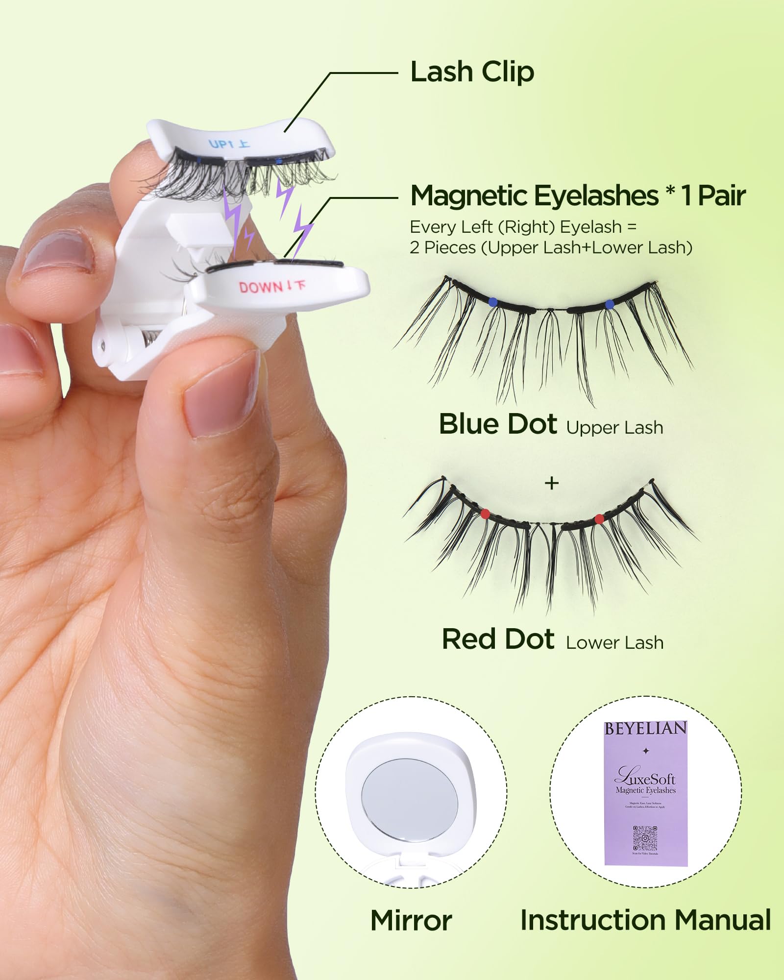 BEYELIAN magnetic eyelashes soft magnets image showcases durable, reusable lash system