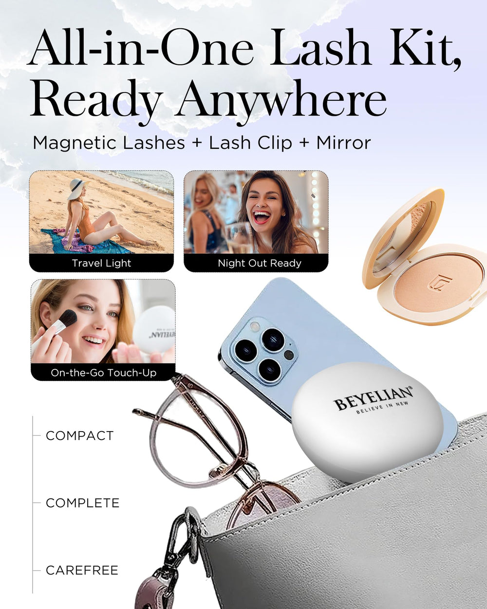 BEYELIAN no-glue magnetic lashes reduce irritation and simplify removal.