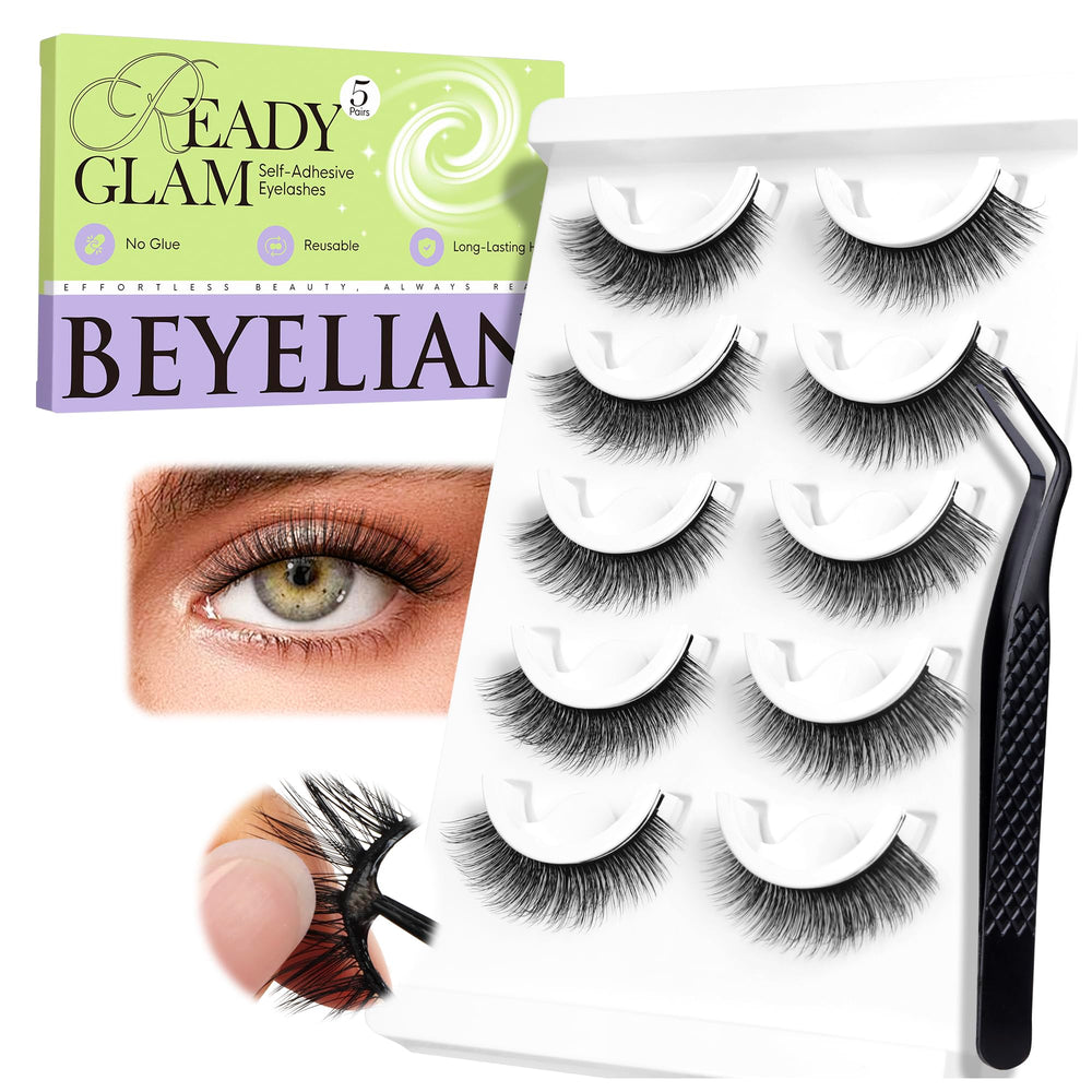 BEYELIAN self-adhesive eyelashes natural look pack highlights quick wear for busy mornings