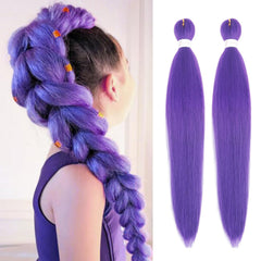 Beyond Beauty long purple braiding hair 30 inch in packaging, ready for easy installation.