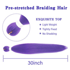 Beyond Beauty purple braiding hair fiber closeup highlighting texture.