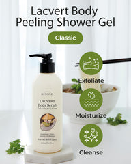 BEYOND Lacvert Green Tea bottle close-up for soothing exfoliation with antioxidant hints.
