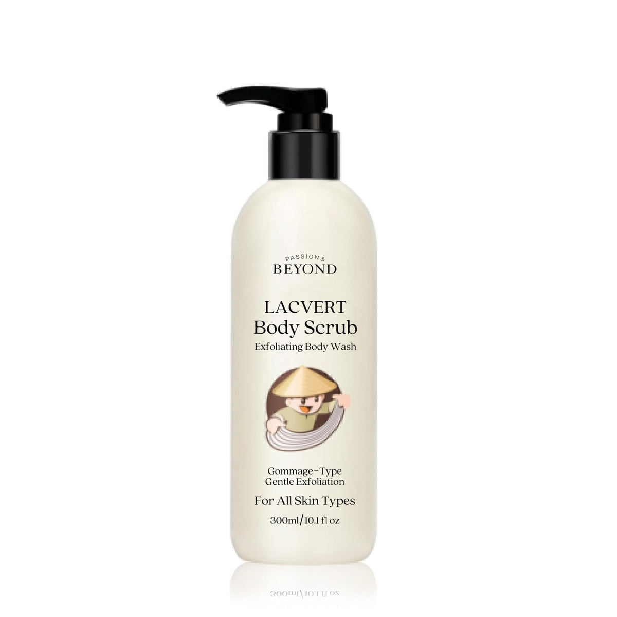 BEYOND Lacvert Original bottle pour promotes easy application for gentle, spa-like exfoliation.