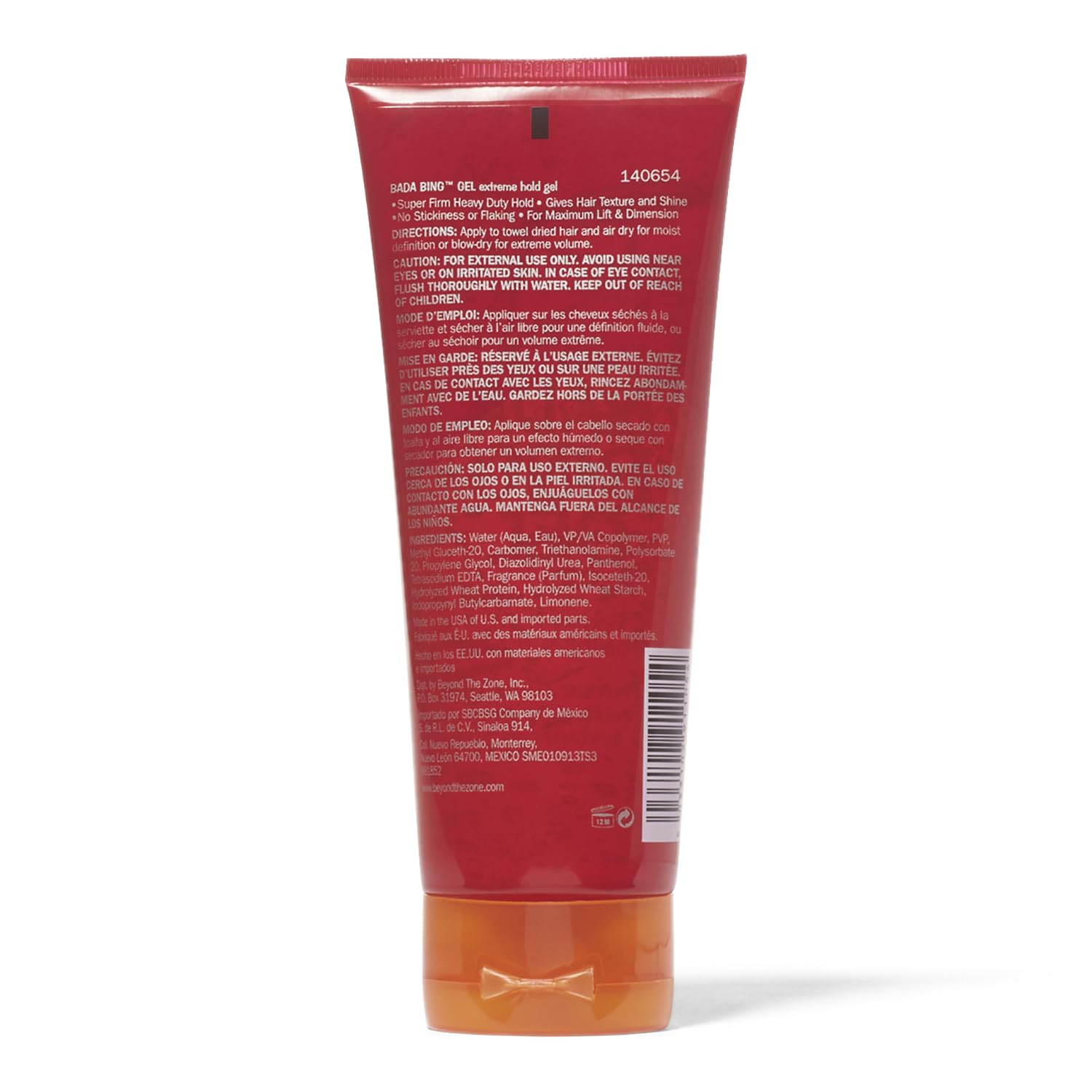 Beyond the Zone Bada Bing Extreme Hold Gel being applied for textured shine without flaking