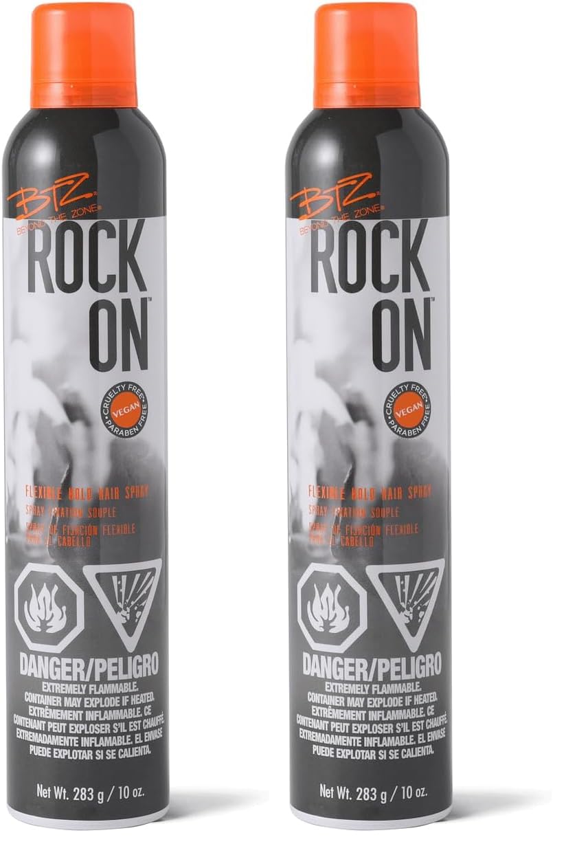 Beyond the Zone flexible hold hair spray front view; long-lasting hold with soft finish.