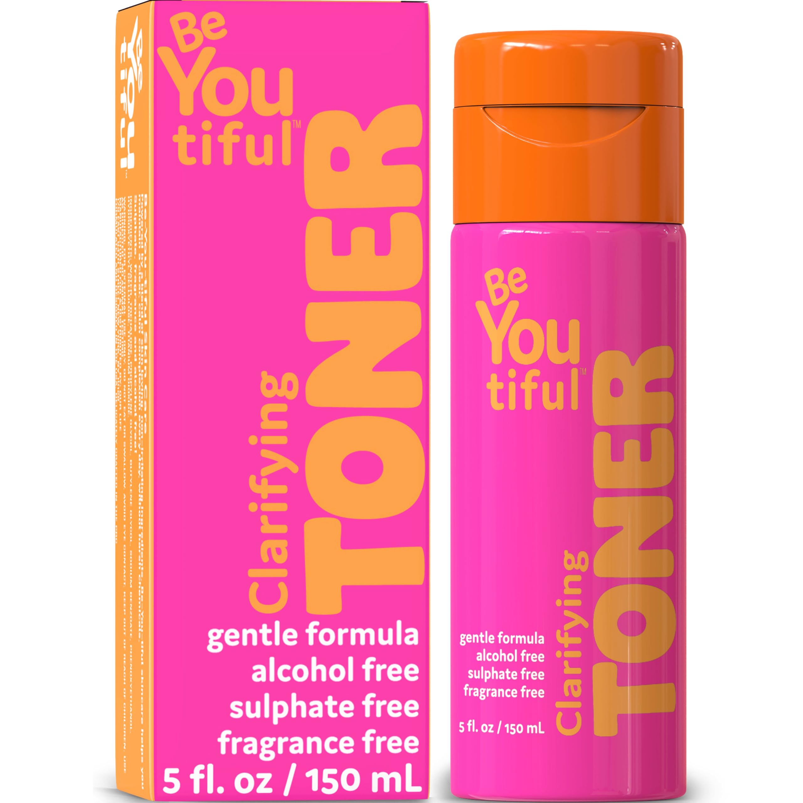 BeYoutiful Clarifying Toner bottle on vanity for balanced teen skin