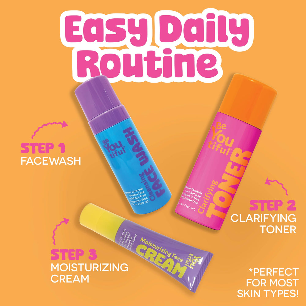 BeYoutiful toner on a teen face ready for moisturizer