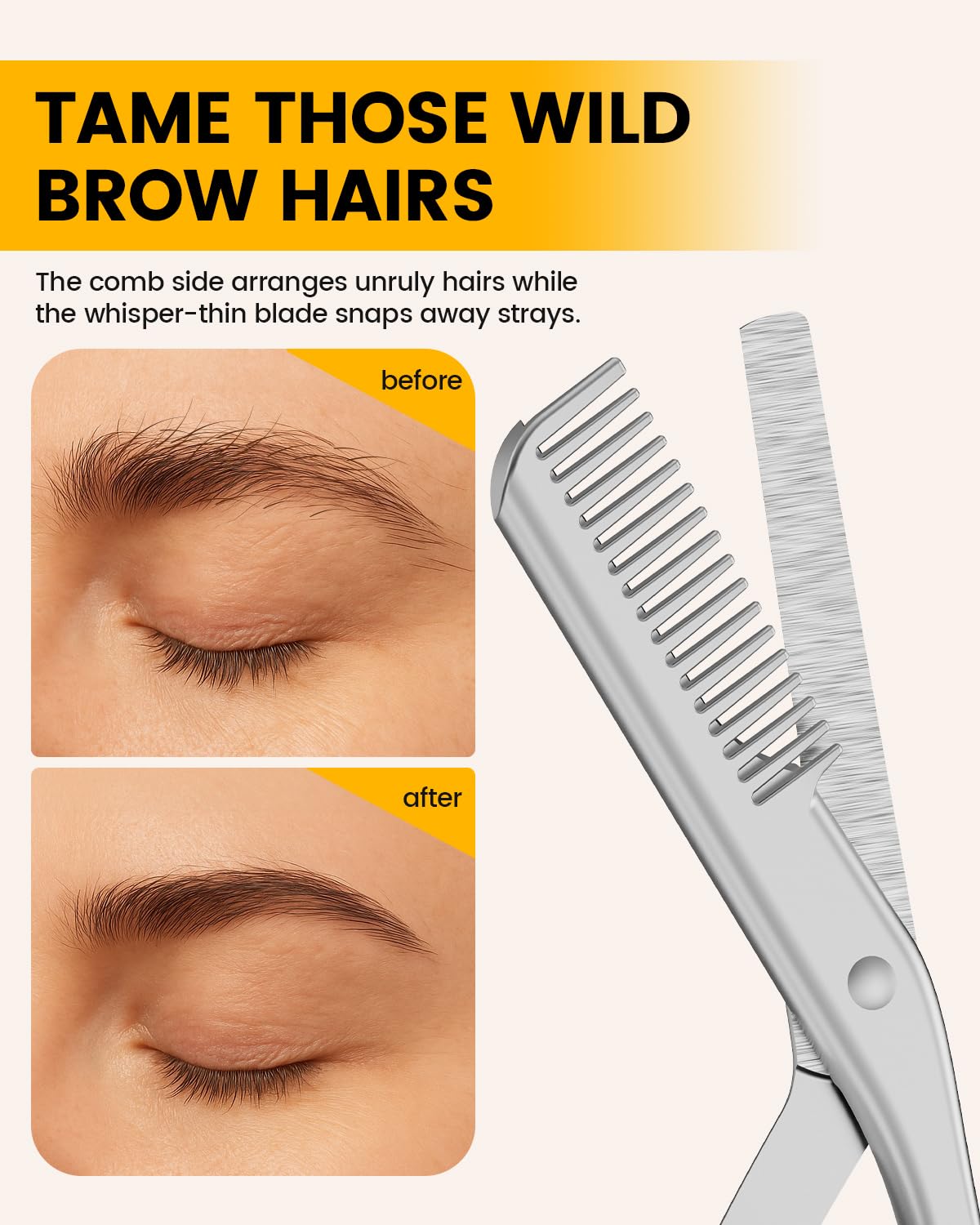 BEZOX built-in comb demonstrates dual-function design for quick trims.